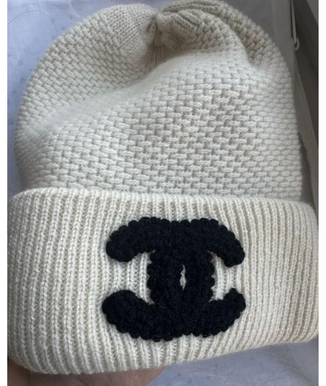 CHANEL Бежевая кашемировая шапка, фото 3