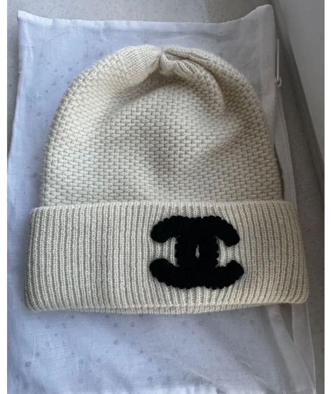 CHANEL Бежевая кашемировая шапка, фото 6