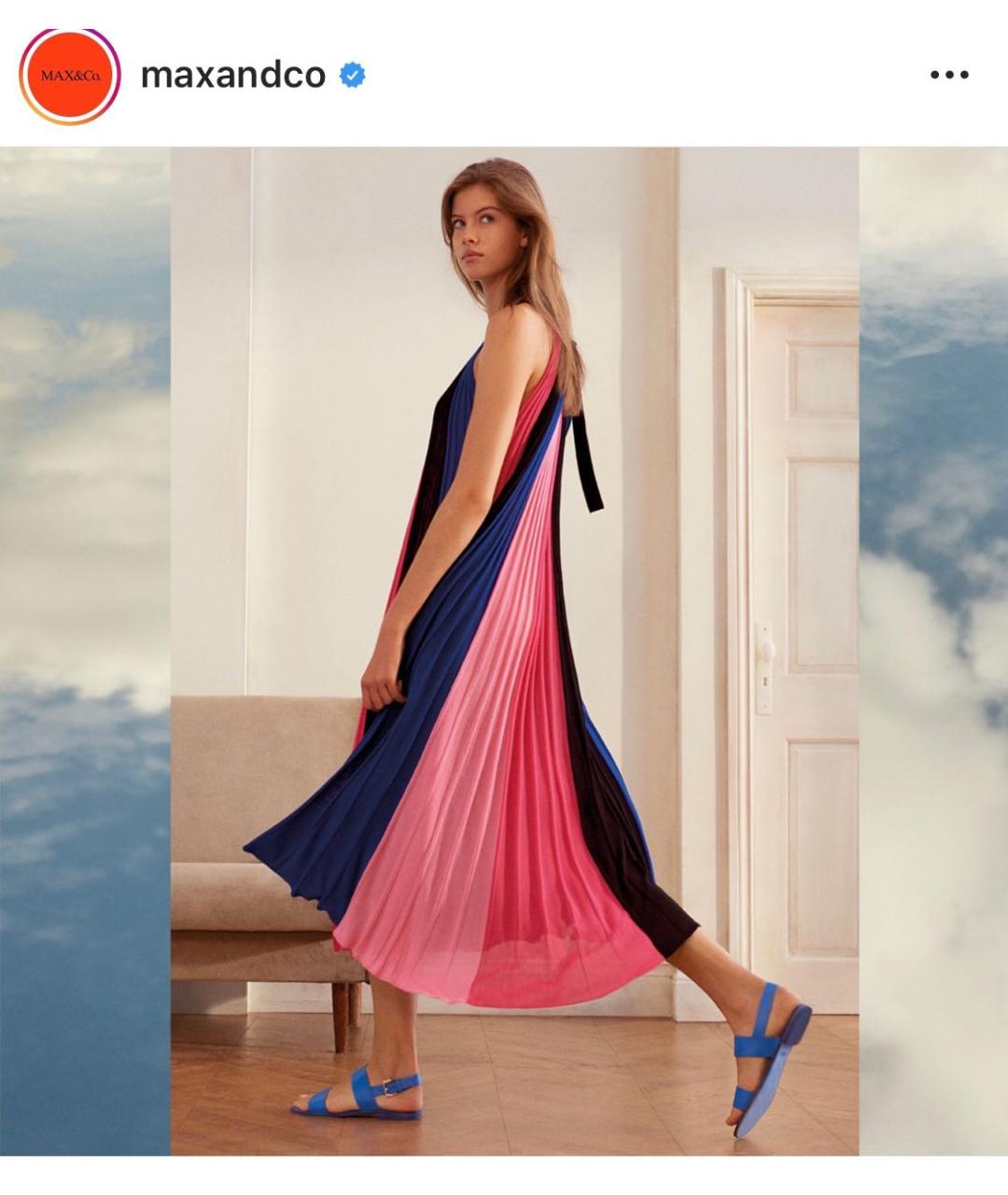 MAX&CO Мульти вискозное коктейльное платье, фото 3