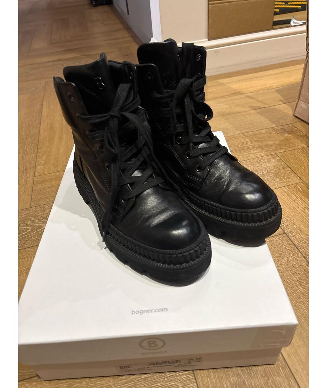 BOGNER Черные кожаные ботинки, фото 8