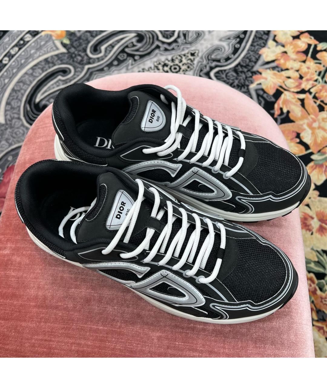CHRISTIAN DIOR Черные текстильные низкие кроссовки / кеды, фото 3