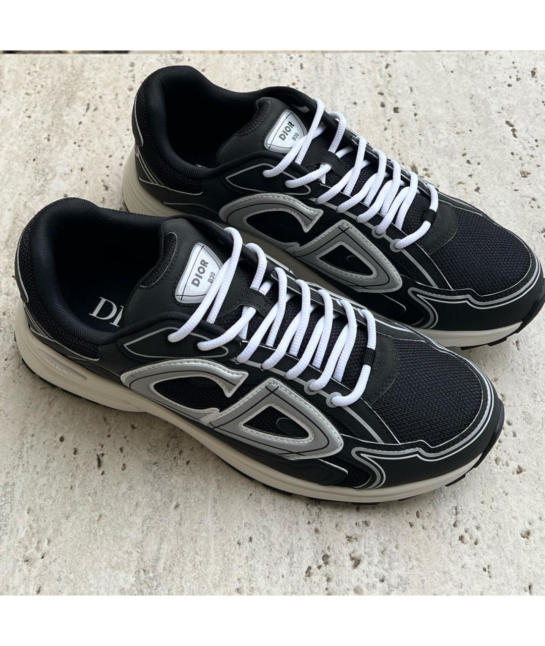 CHRISTIAN DIOR Черные текстильные низкие кроссовки / кеды, фото 2