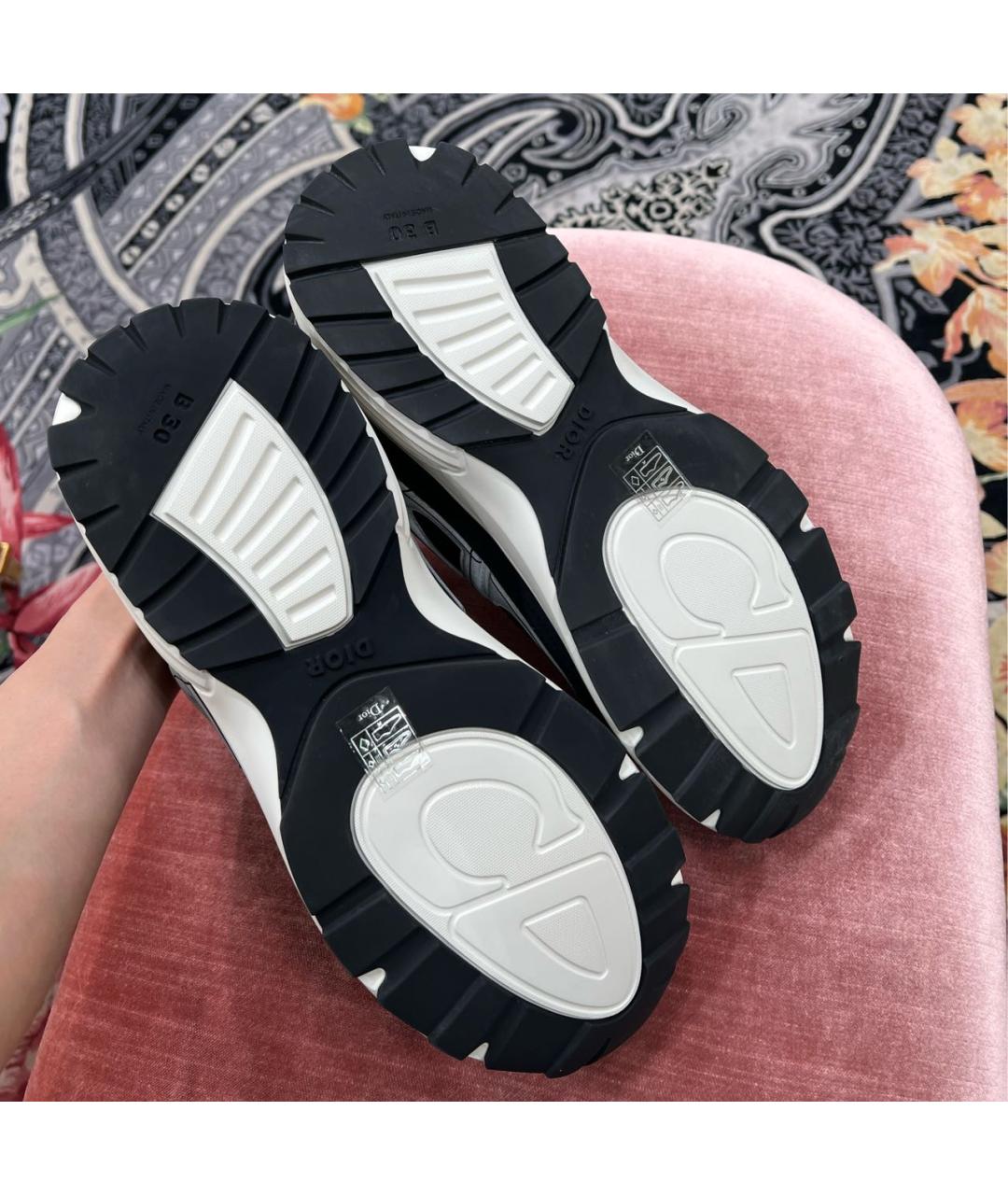 CHRISTIAN DIOR Черные текстильные низкие кроссовки / кеды, фото 5