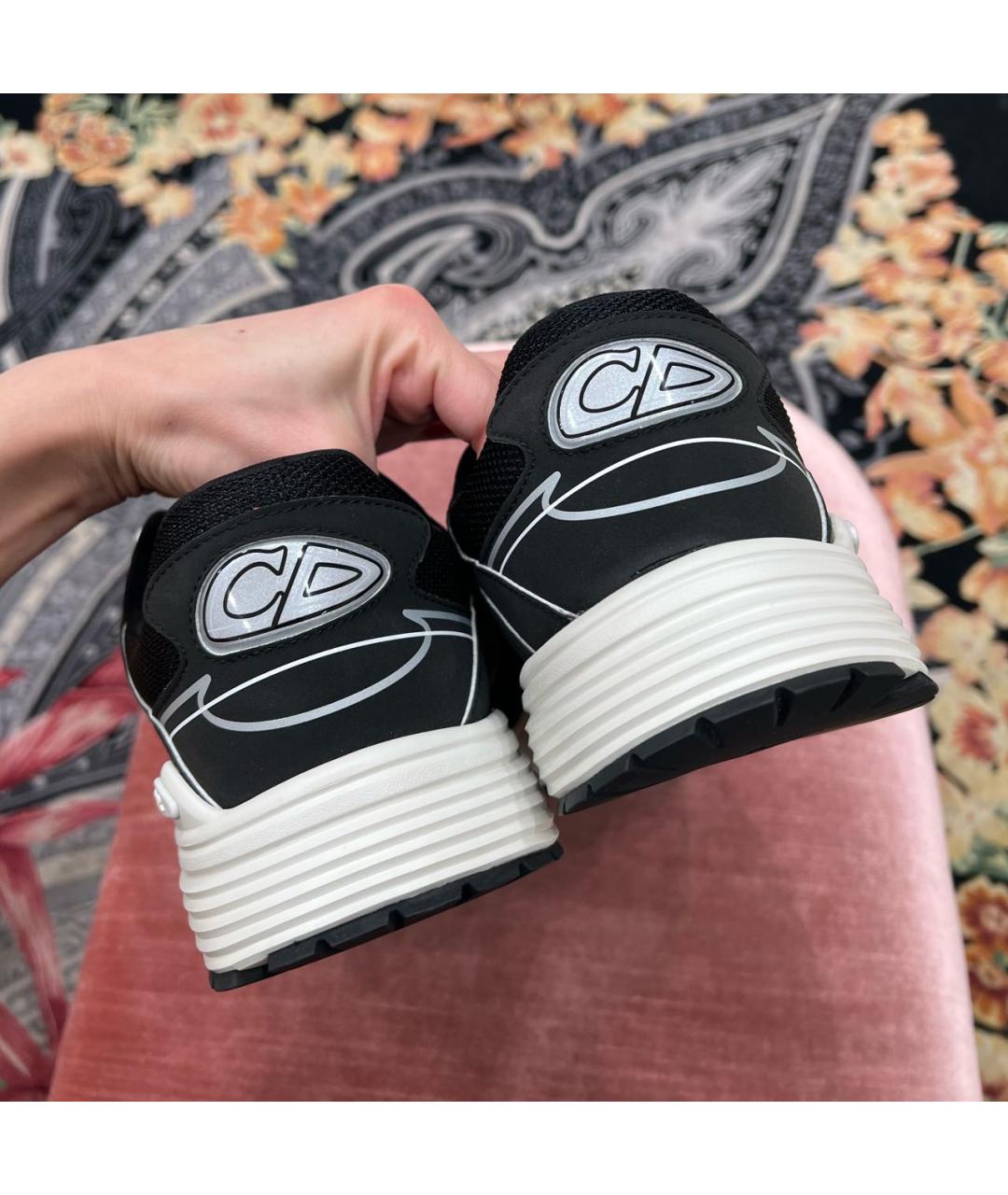 CHRISTIAN DIOR Черные текстильные низкие кроссовки / кеды, фото 4