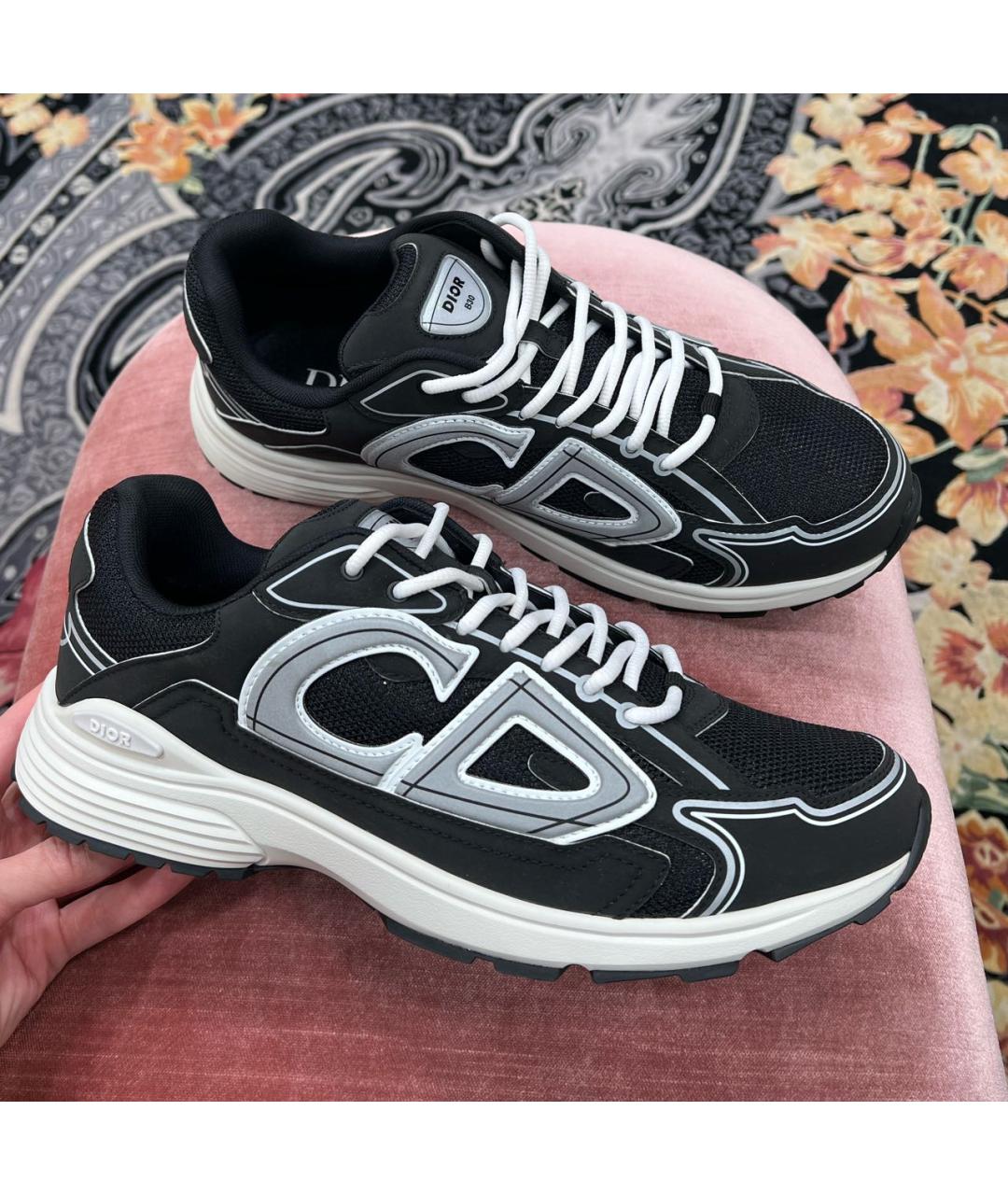 CHRISTIAN DIOR Черные текстильные низкие кроссовки / кеды, фото 6