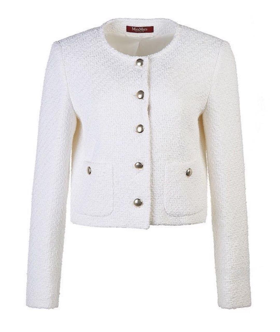 MAX MARA Белый вискозный жакет/пиджак, фото 1