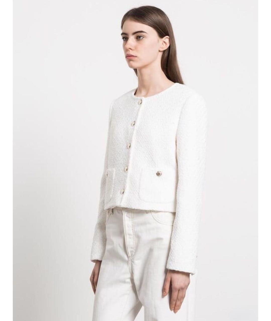 MAX MARA Белый вискозный жакет/пиджак, фото 6