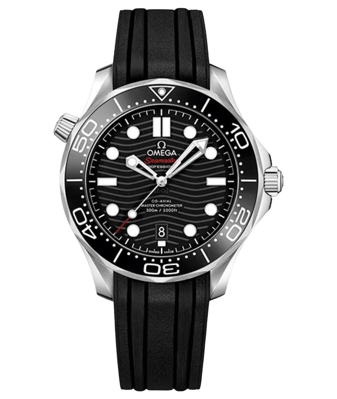 OMEGA Черные металлические часы, фото 1