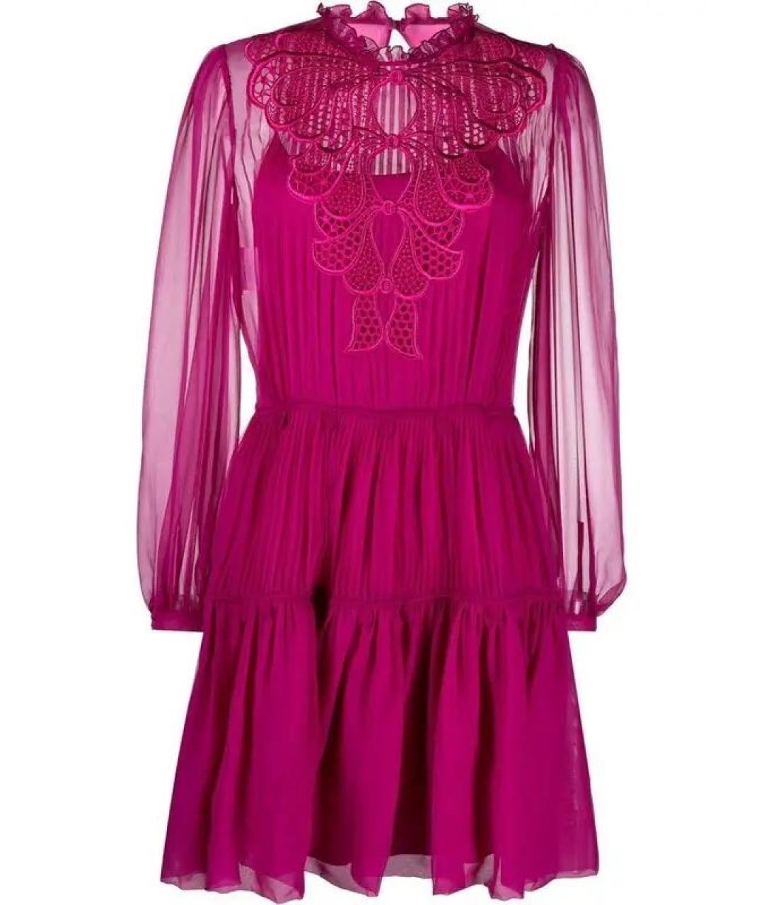 ALBERTA FERRETTI Горчичное шелковое коктейльное платье, фото 6