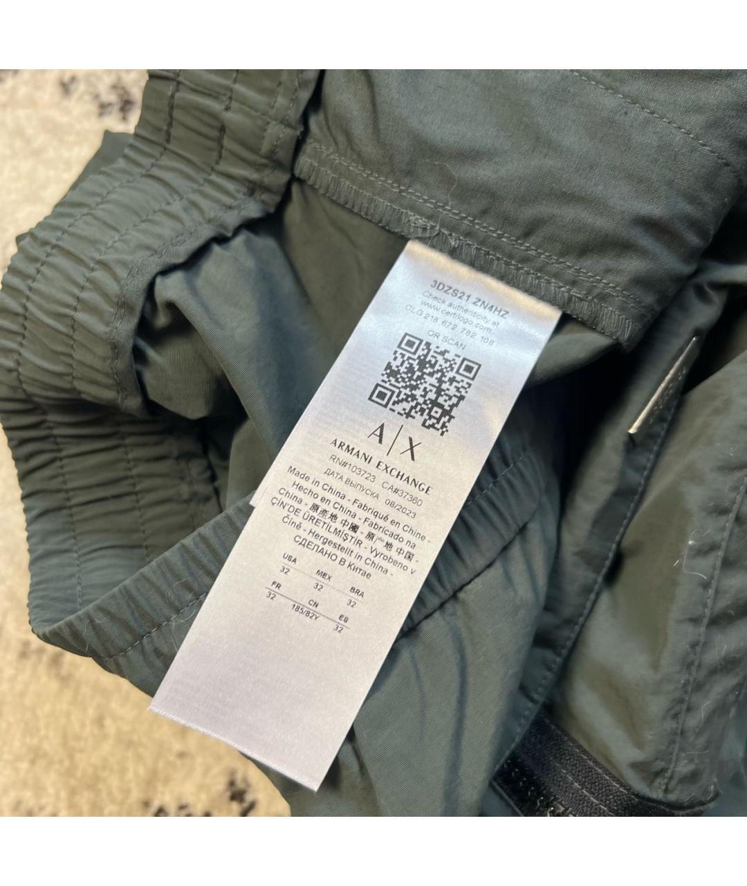 ARMANI EXCHANGE Хаки полиамидовые шорты, фото 7