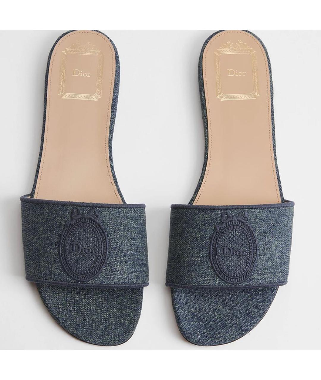 CHRISTIAN DIOR Синие мюли, фото 3