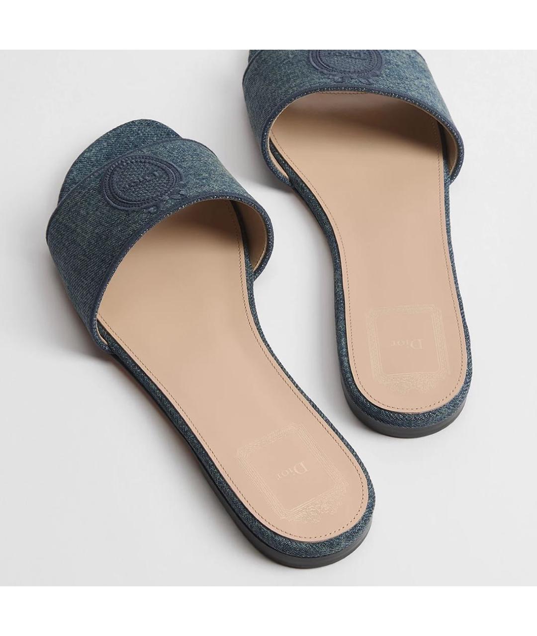 CHRISTIAN DIOR Синие мюли, фото 2