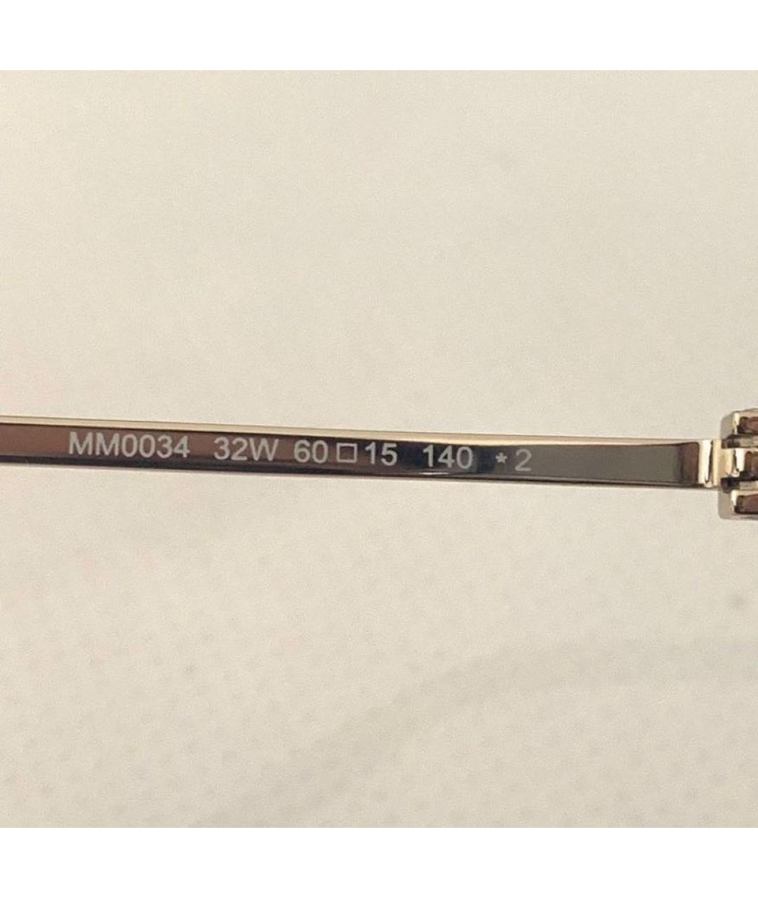 MAX MARA Золотые металлические солнцезащитные очки, фото 5