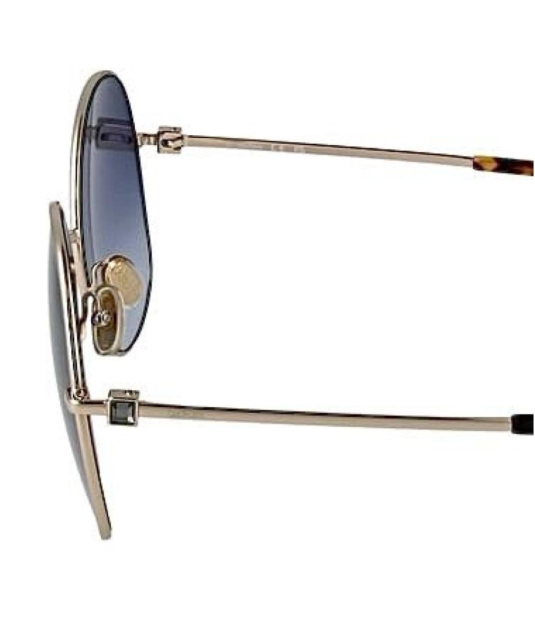 MAX MARA Золотые металлические солнцезащитные очки, фото 3