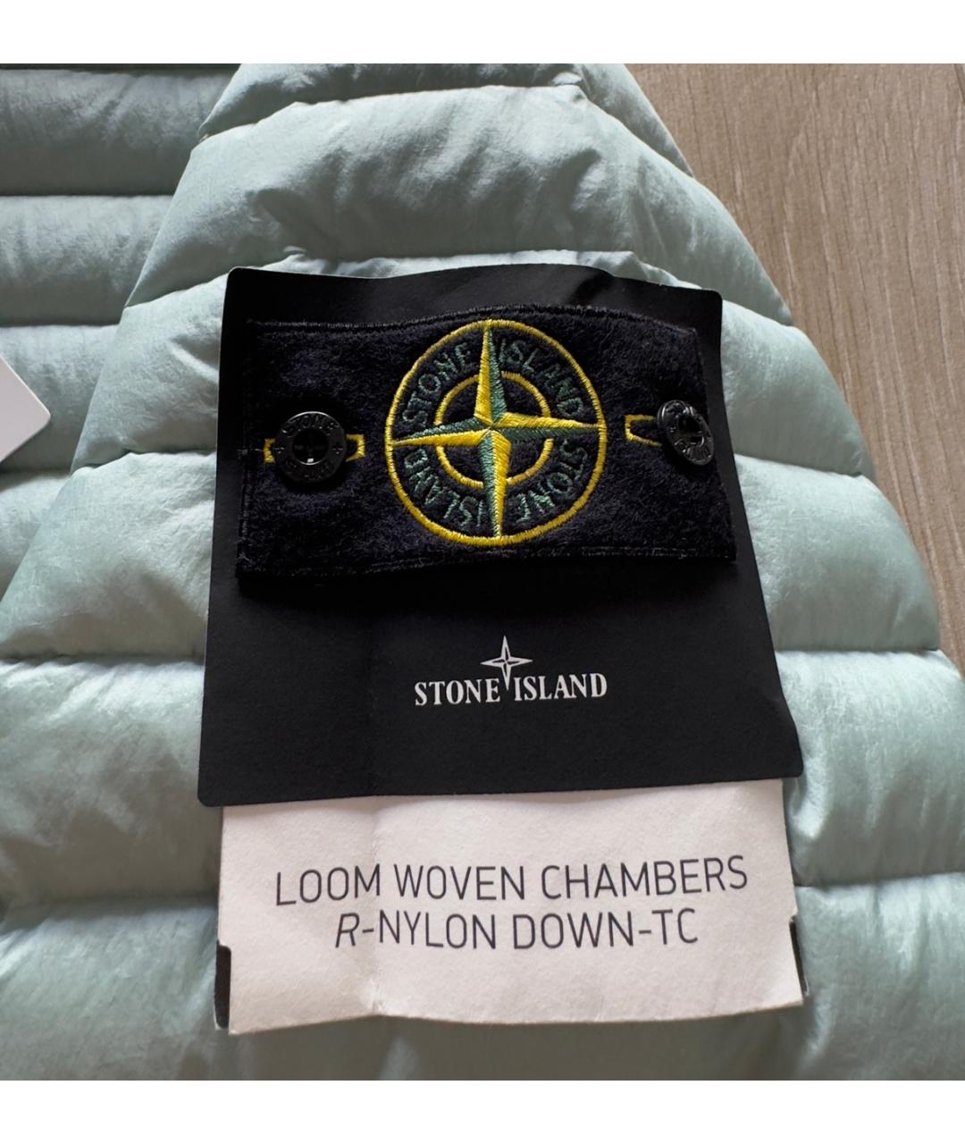 STONE ISLAND Зеленый полиамидовый пуховик, фото 3