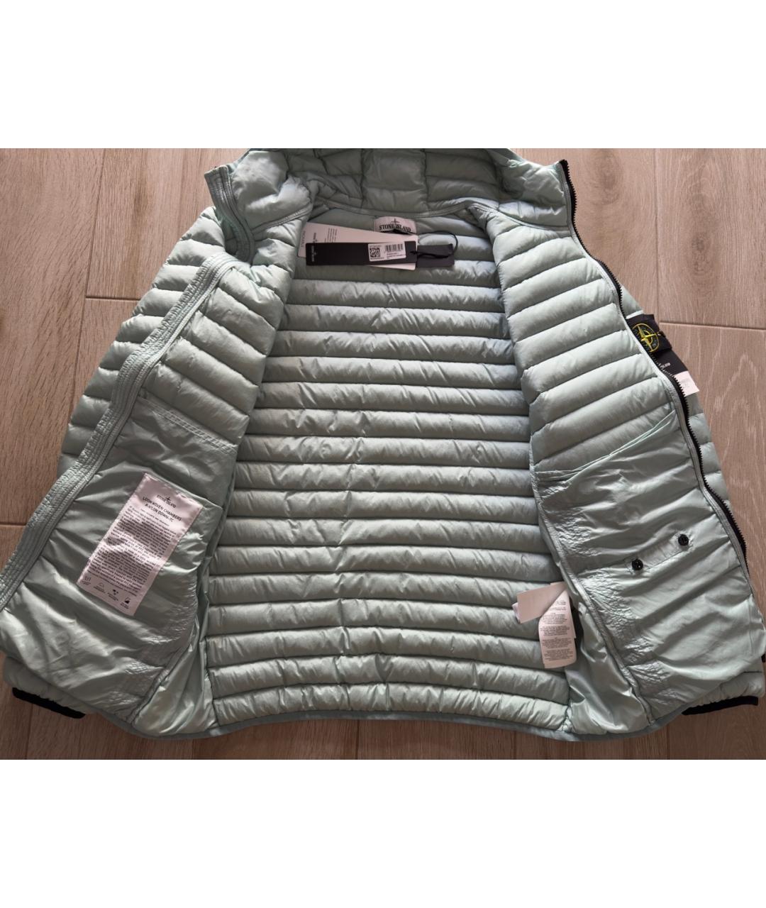 STONE ISLAND Зеленый полиамидовый пуховик, фото 6