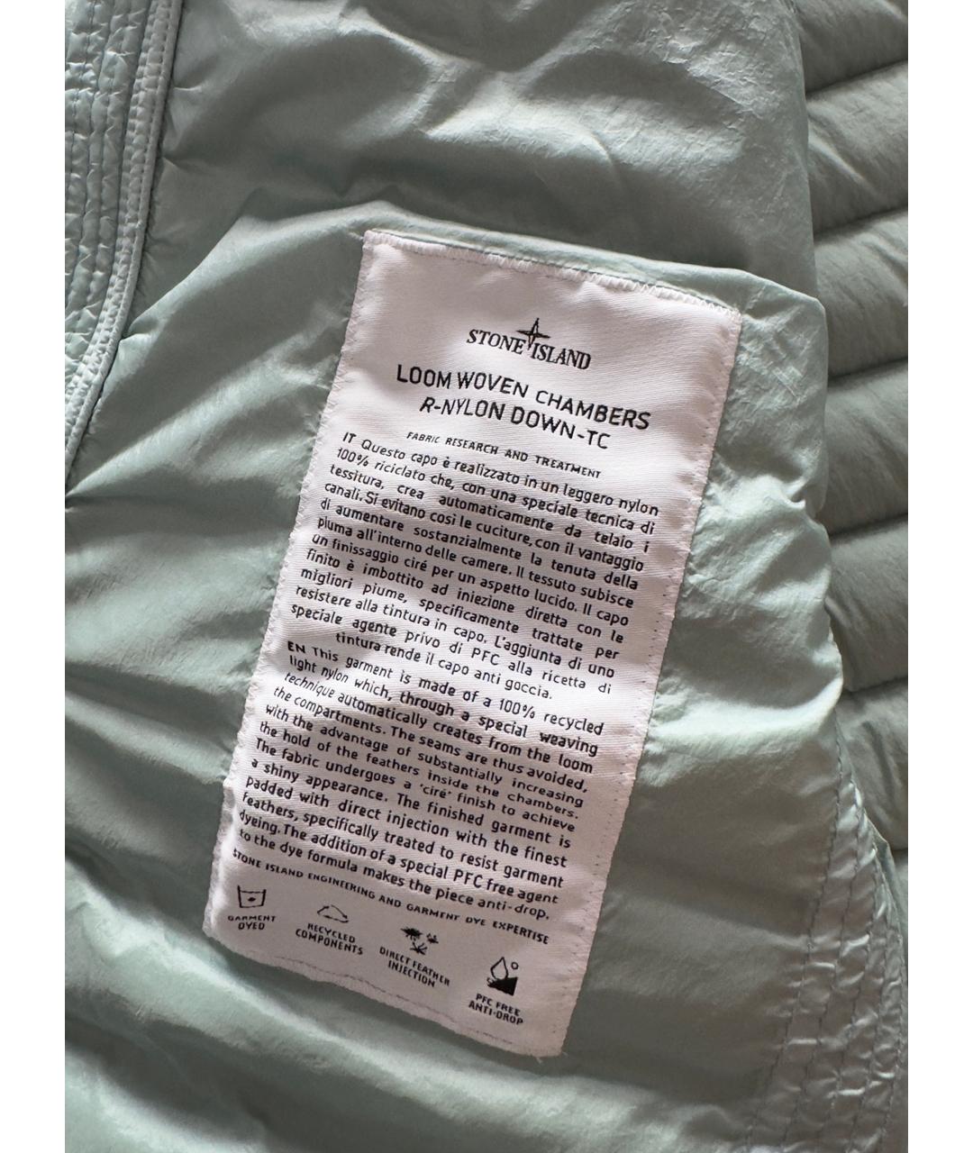 STONE ISLAND Зеленый полиамидовый пуховик, фото 5