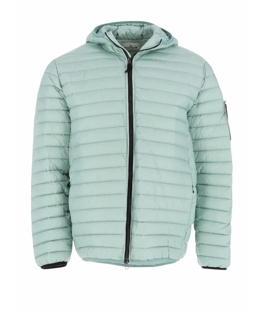 STONE ISLAND Зеленый полиамидовый пуховик, фото 1