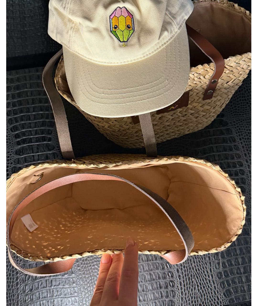 BVLGARI Бежевая пелетеная пляжная сумка, фото 3