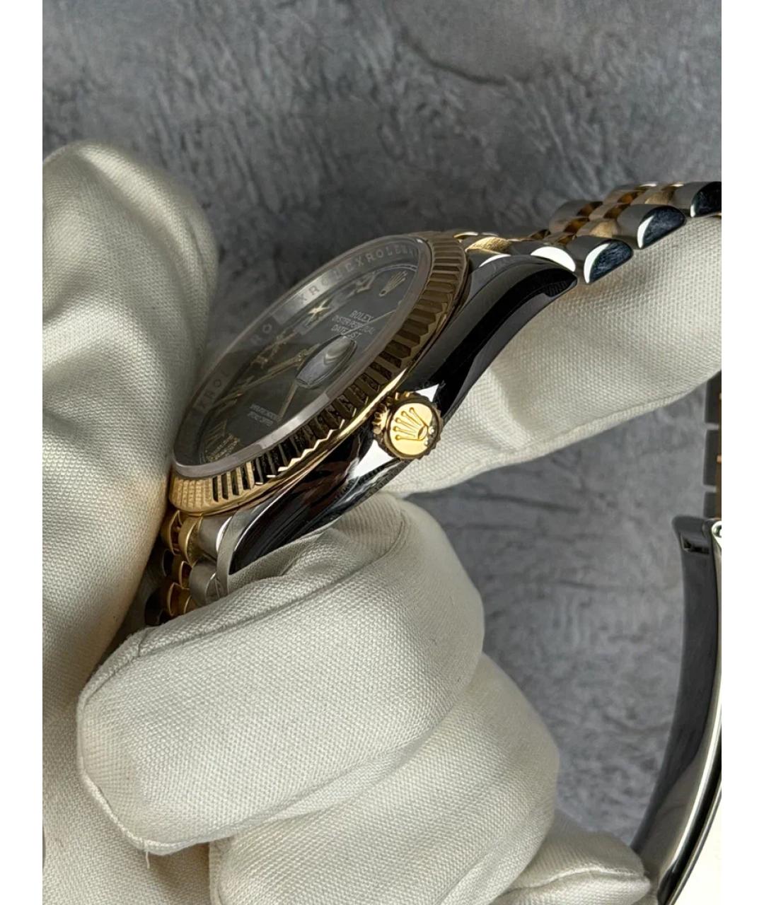 ROLEX Зеленые часы из желтого золота, фото 3