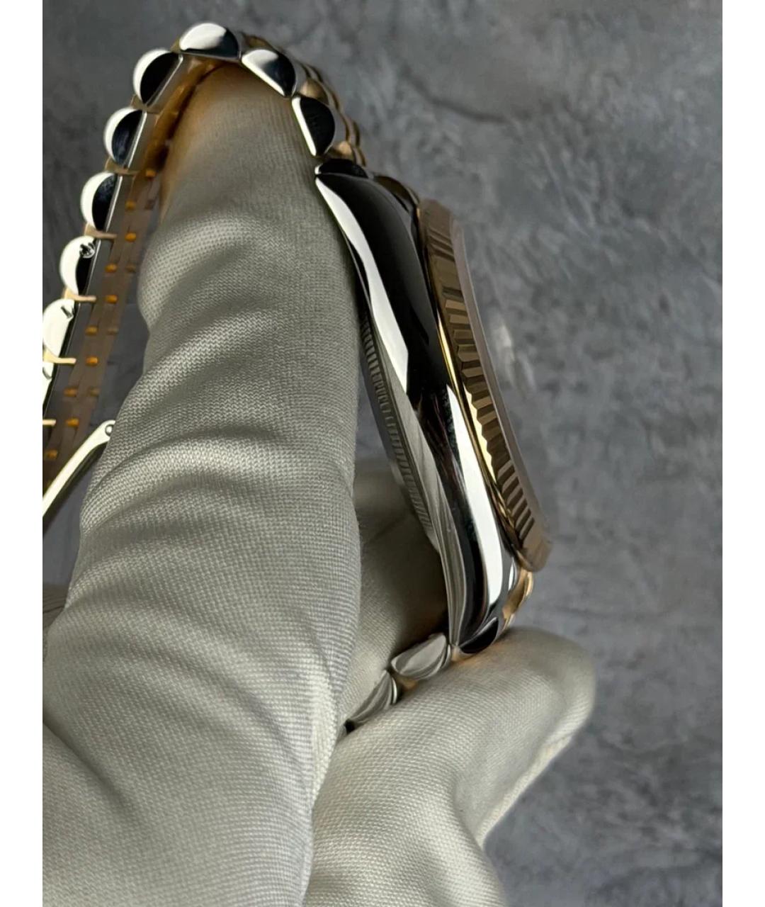 ROLEX Зеленые часы из желтого золота, фото 4