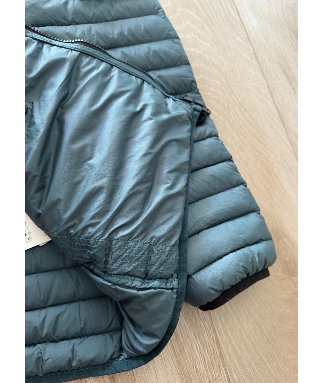 STONE ISLAND Зеленый полиамидовый пуховик, фото 4