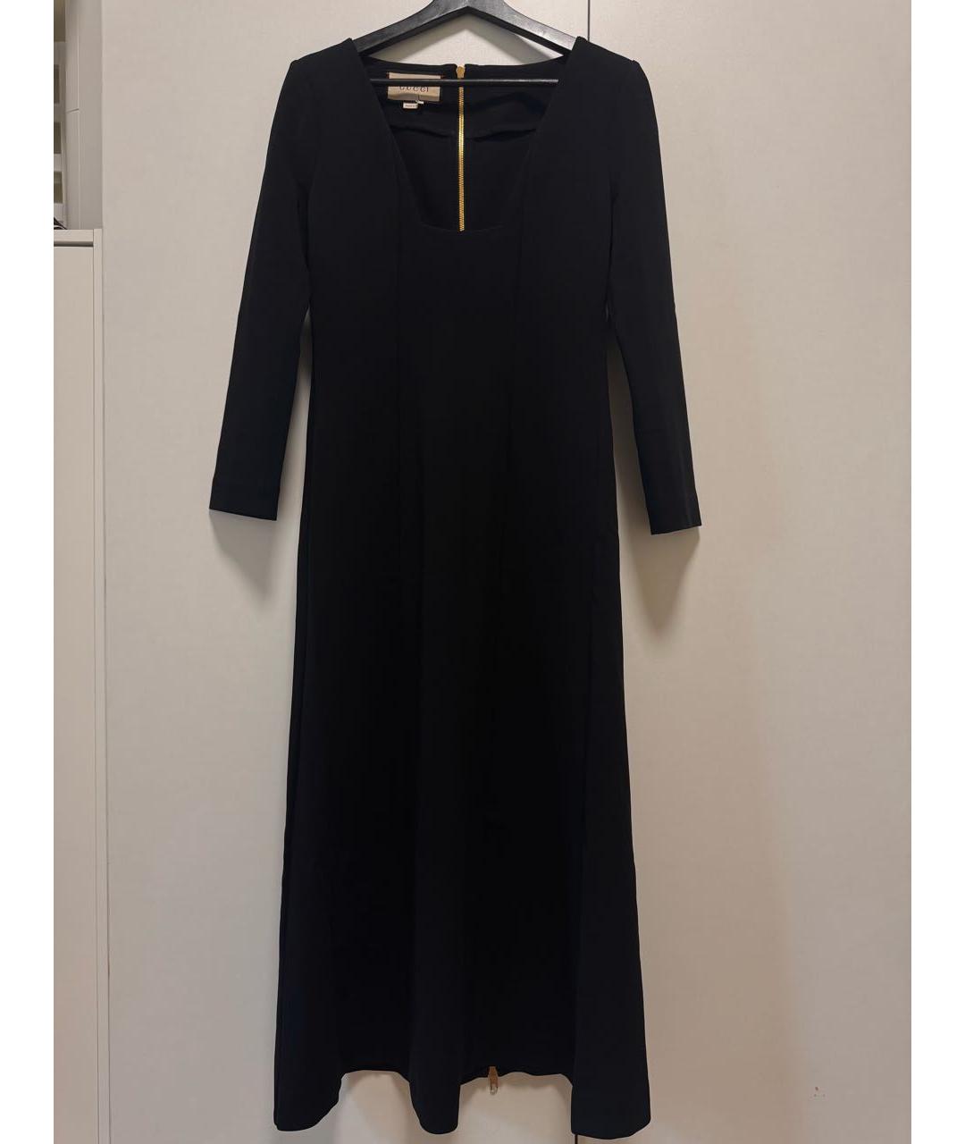 GUCCI Черное вискозное повседневное платье, фото 8