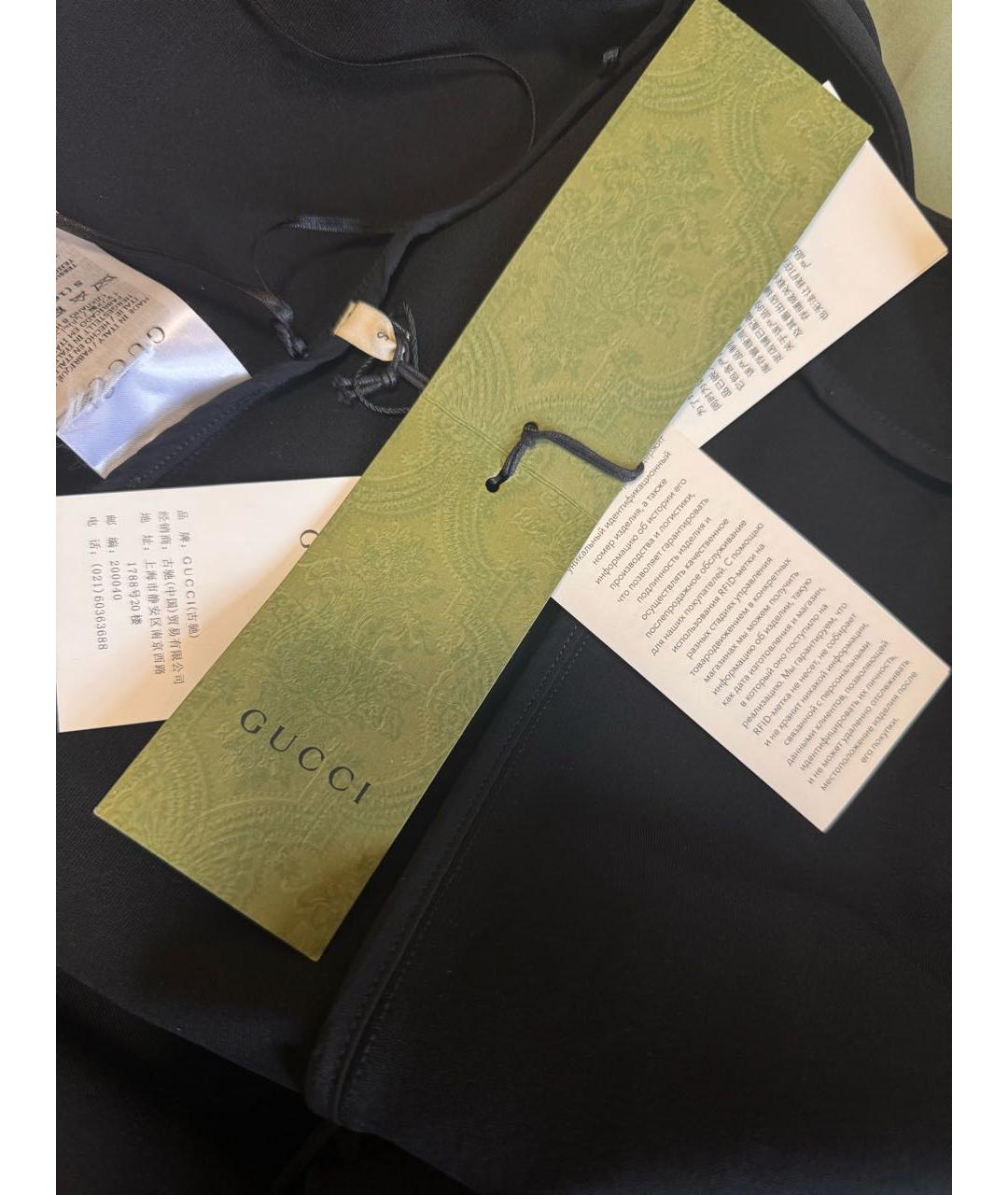 GUCCI Черное вискозное повседневное платье, фото 7