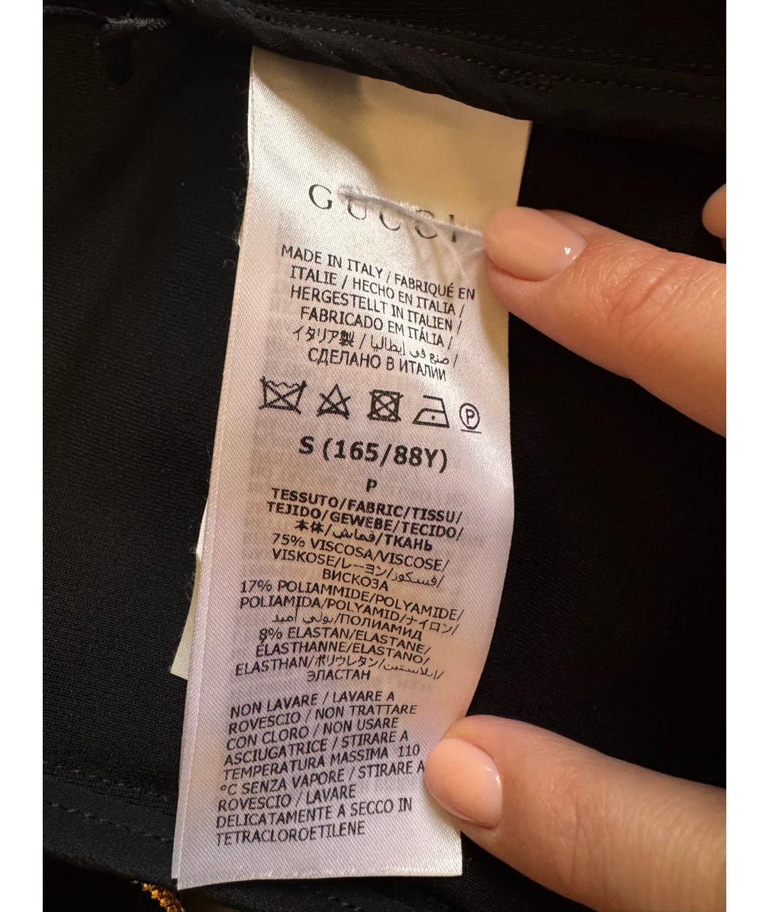 GUCCI Черное вискозное повседневное платье, фото 6