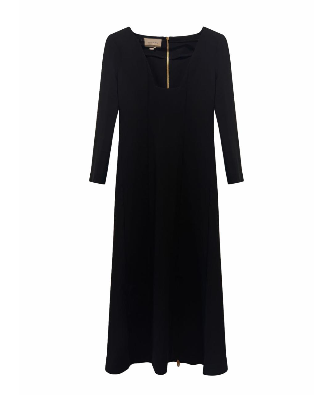 GUCCI Черное вискозное повседневное платье, фото 1