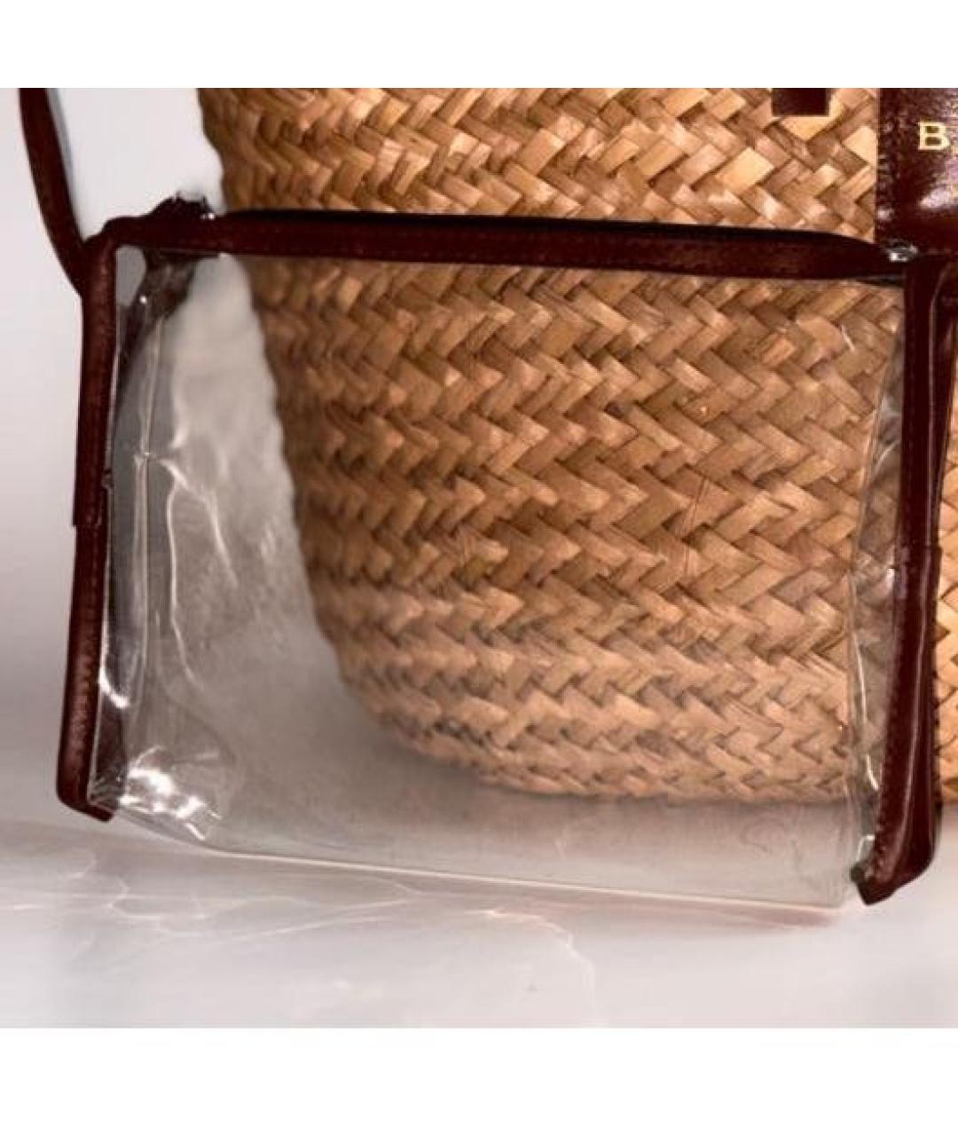 BVLGARI Бежевая пелетеная пляжная сумка, фото 3