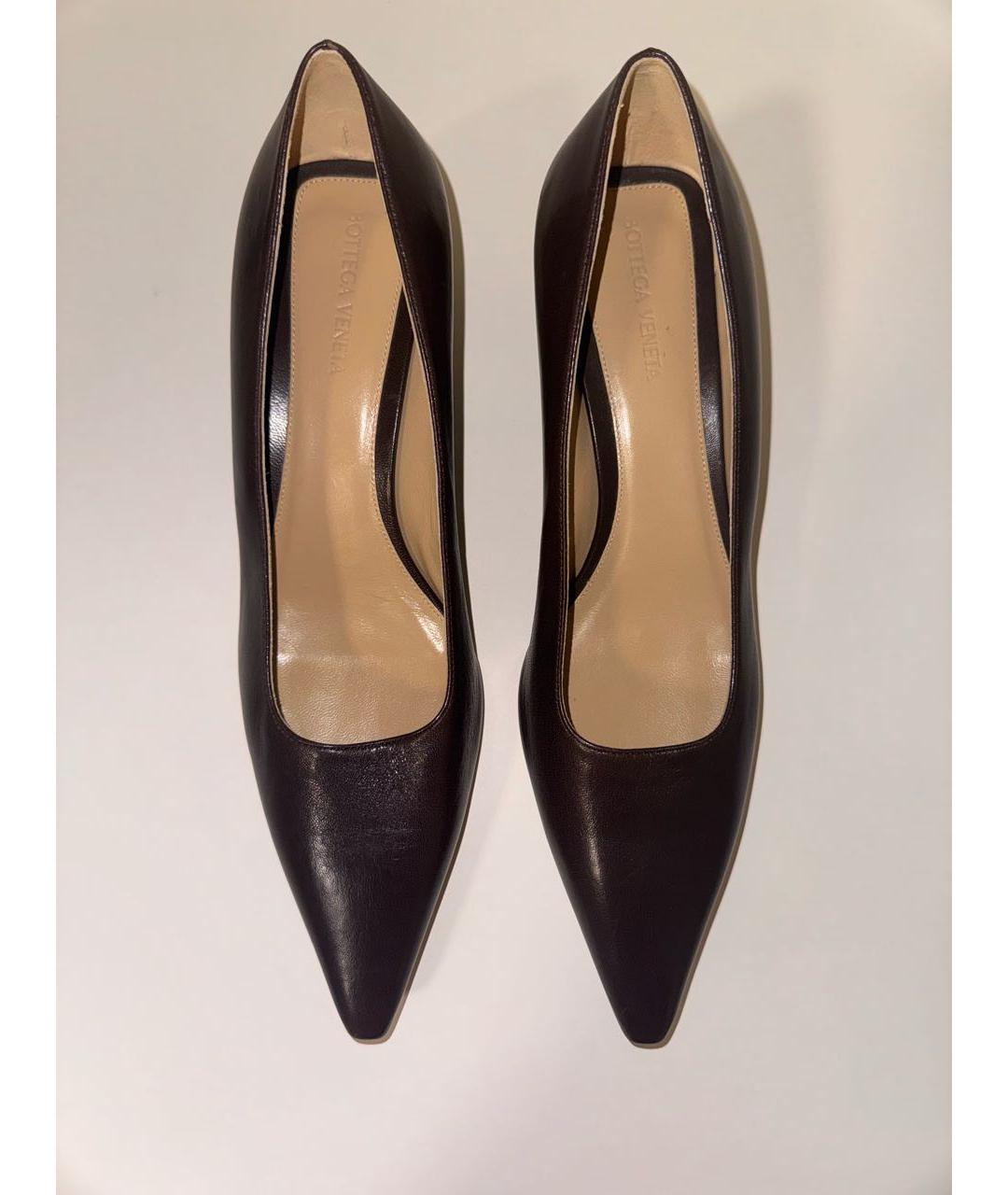 BOTTEGA VENETA Коричневые кожаные туфли, фото 3