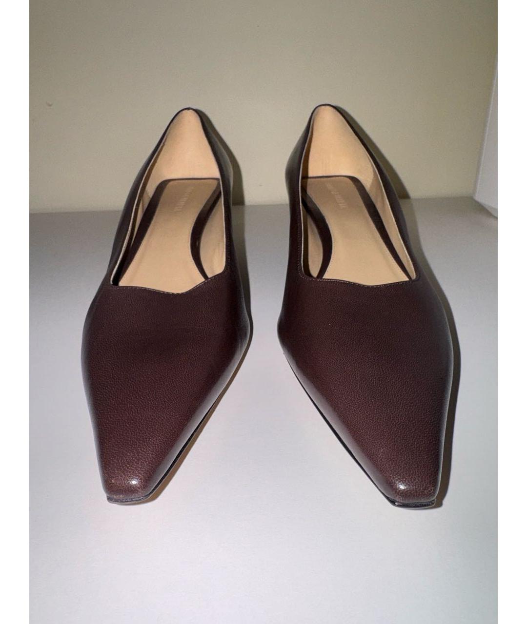 BOTTEGA VENETA Коричневые кожаные туфли, фото 2