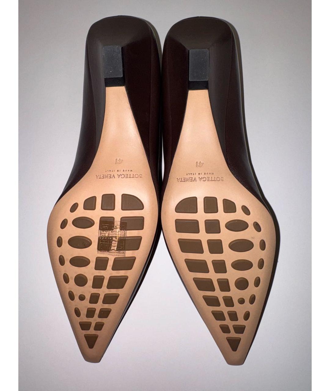 BOTTEGA VENETA Коричневые кожаные туфли, фото 6