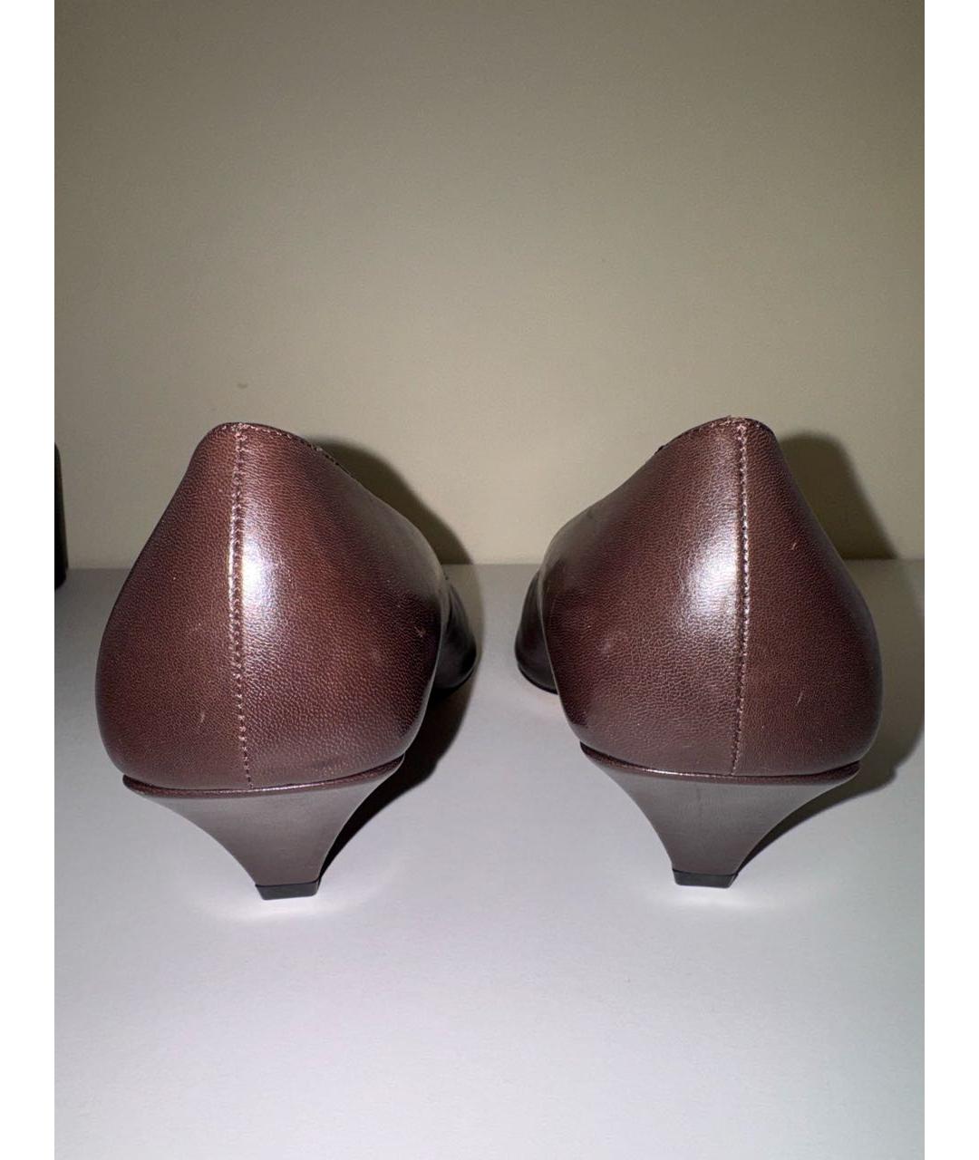 BOTTEGA VENETA Коричневые кожаные туфли, фото 4