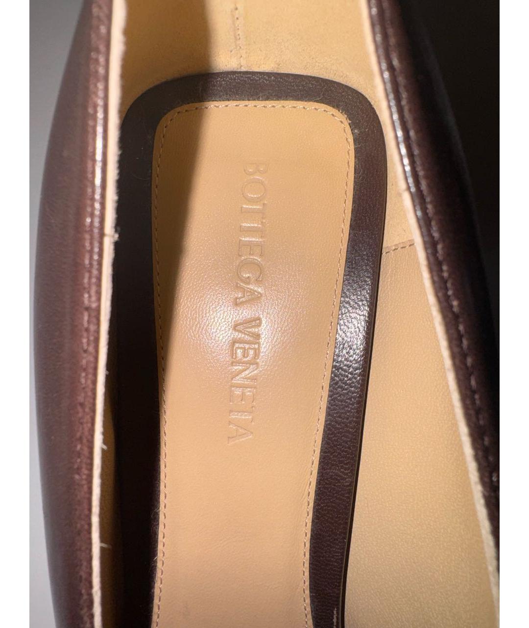 BOTTEGA VENETA Коричневые кожаные туфли, фото 5