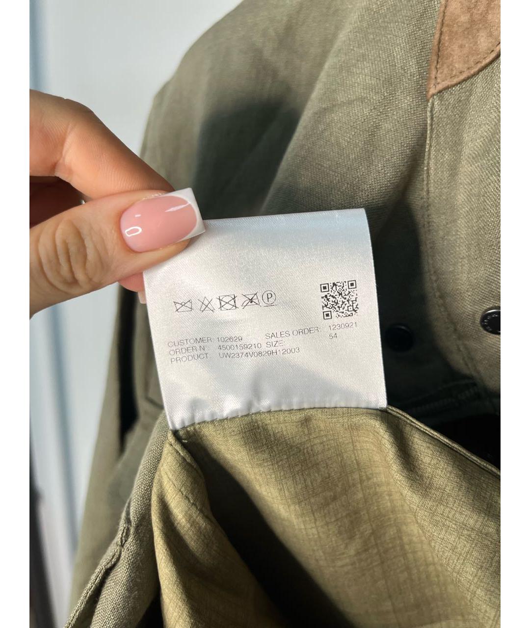 KITON Хаки льняная куртка, фото 6
