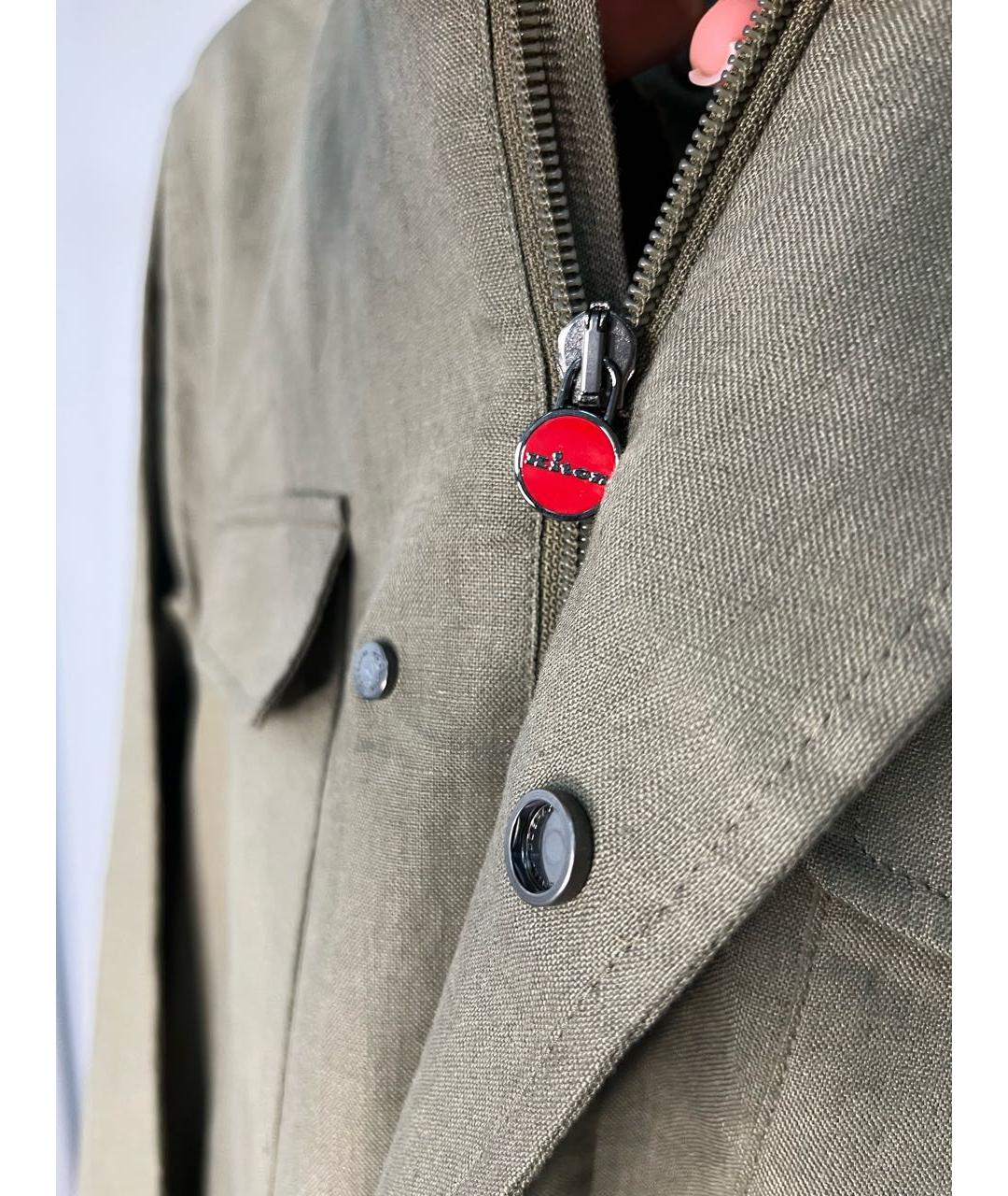 KITON Хаки льняная куртка, фото 8