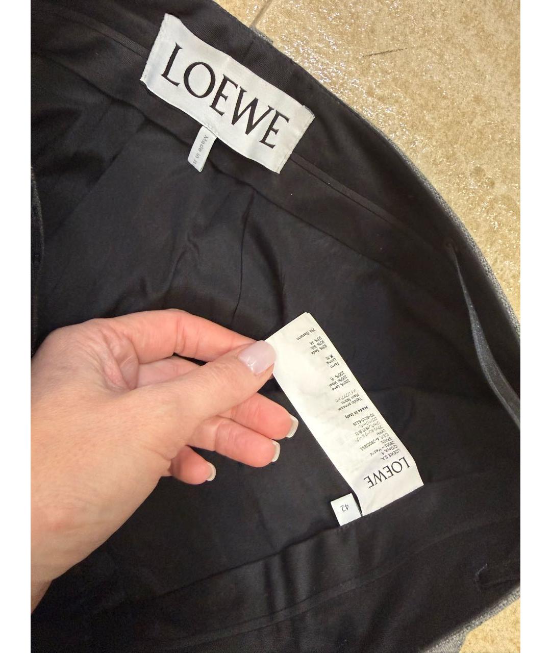 LOEWE Серый шерстяной костюм с брюками, фото 6