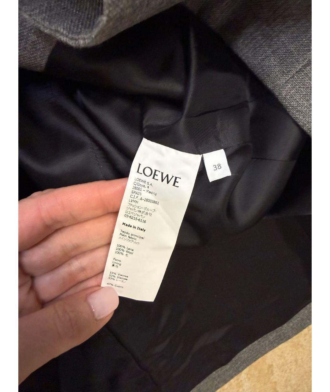 LOEWE Серый шерстяной костюм с брюками, фото 5