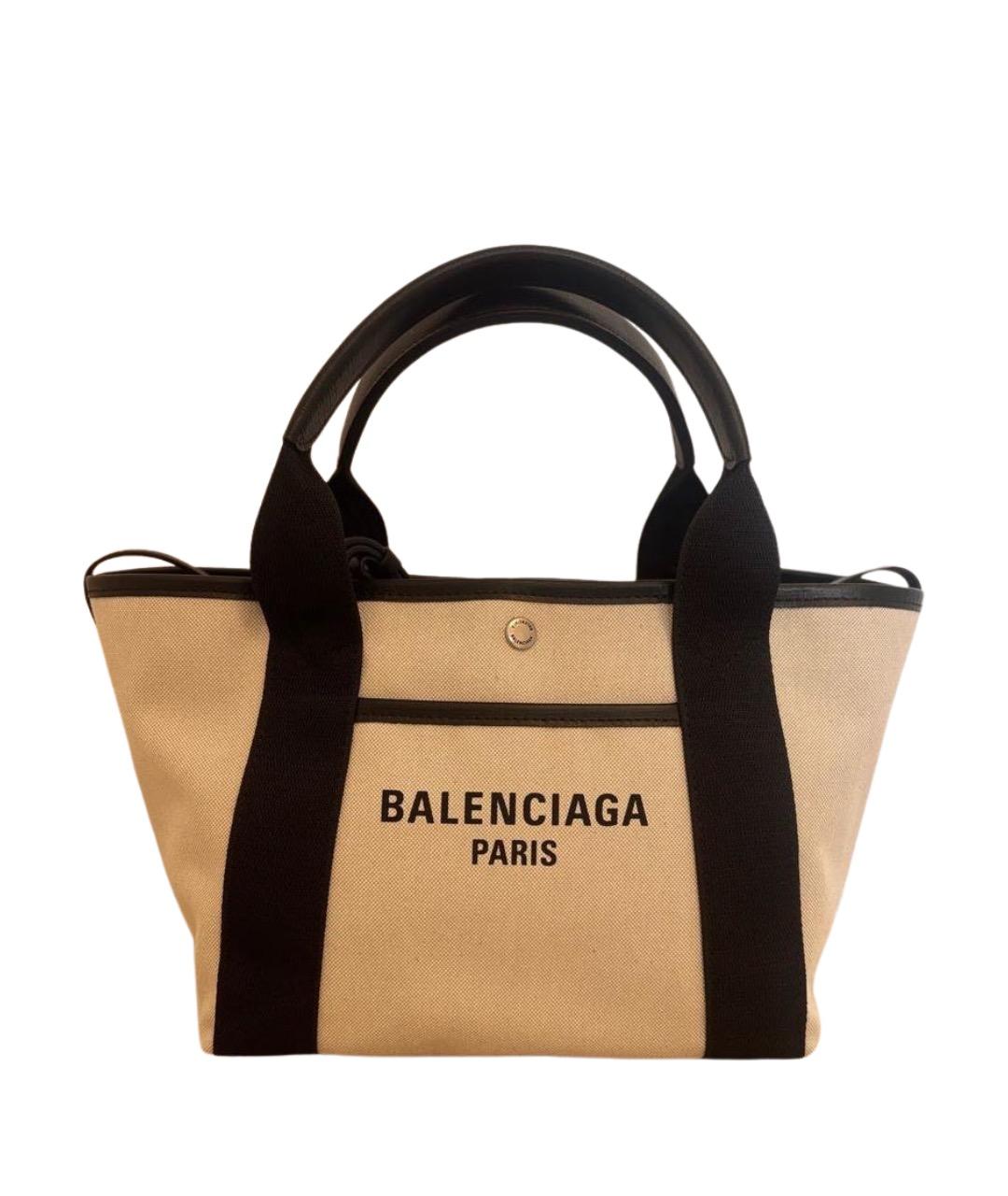 BALENCIAGA Бежевая хлопковая сумка тоут, фото 1