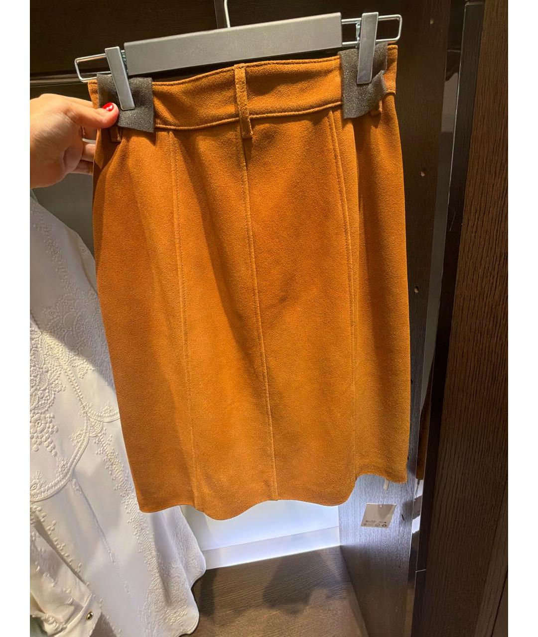 SELF-PORTRAIT Оранжевая юбка миди, фото 2