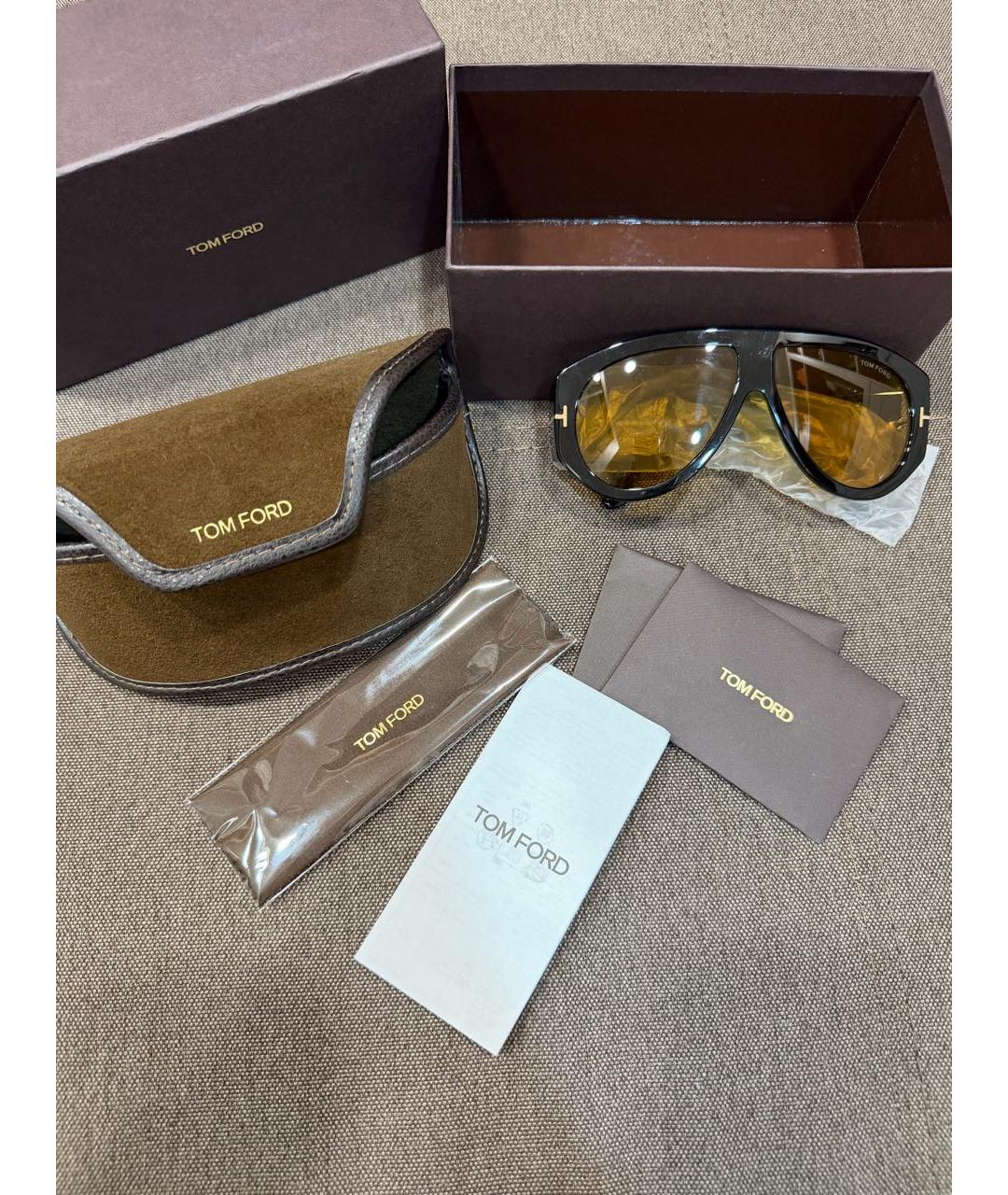 TOM FORD Черные пластиковые солнцезащитные очки, фото 3