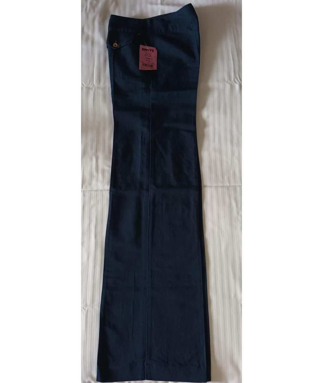 LOVE MOSCHINO Синие хлопковые брюки широкие, фото 5