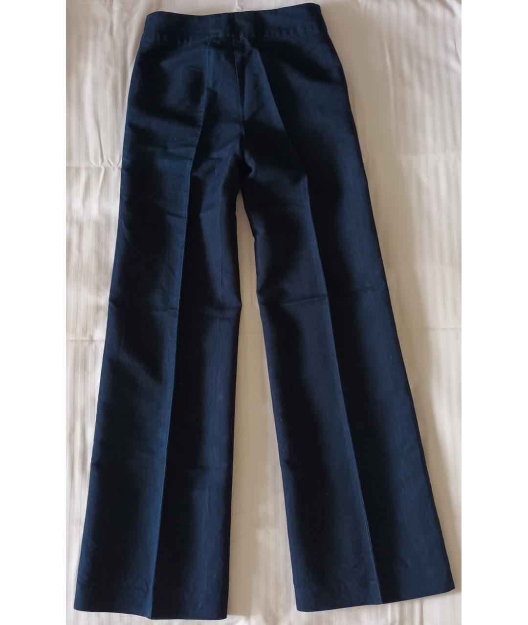 LOVE MOSCHINO Синие хлопковые брюки широкие, фото 2