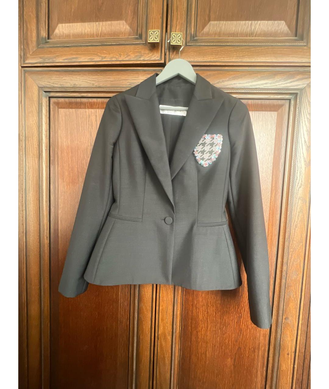 CHRISTIAN DIOR Черный шерстяной жакет/пиджак, фото 4