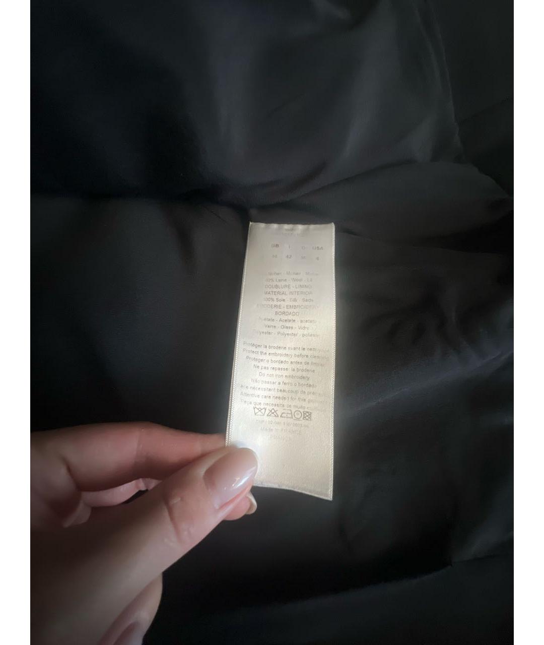 CHRISTIAN DIOR Черный шерстяной жакет/пиджак, фото 5