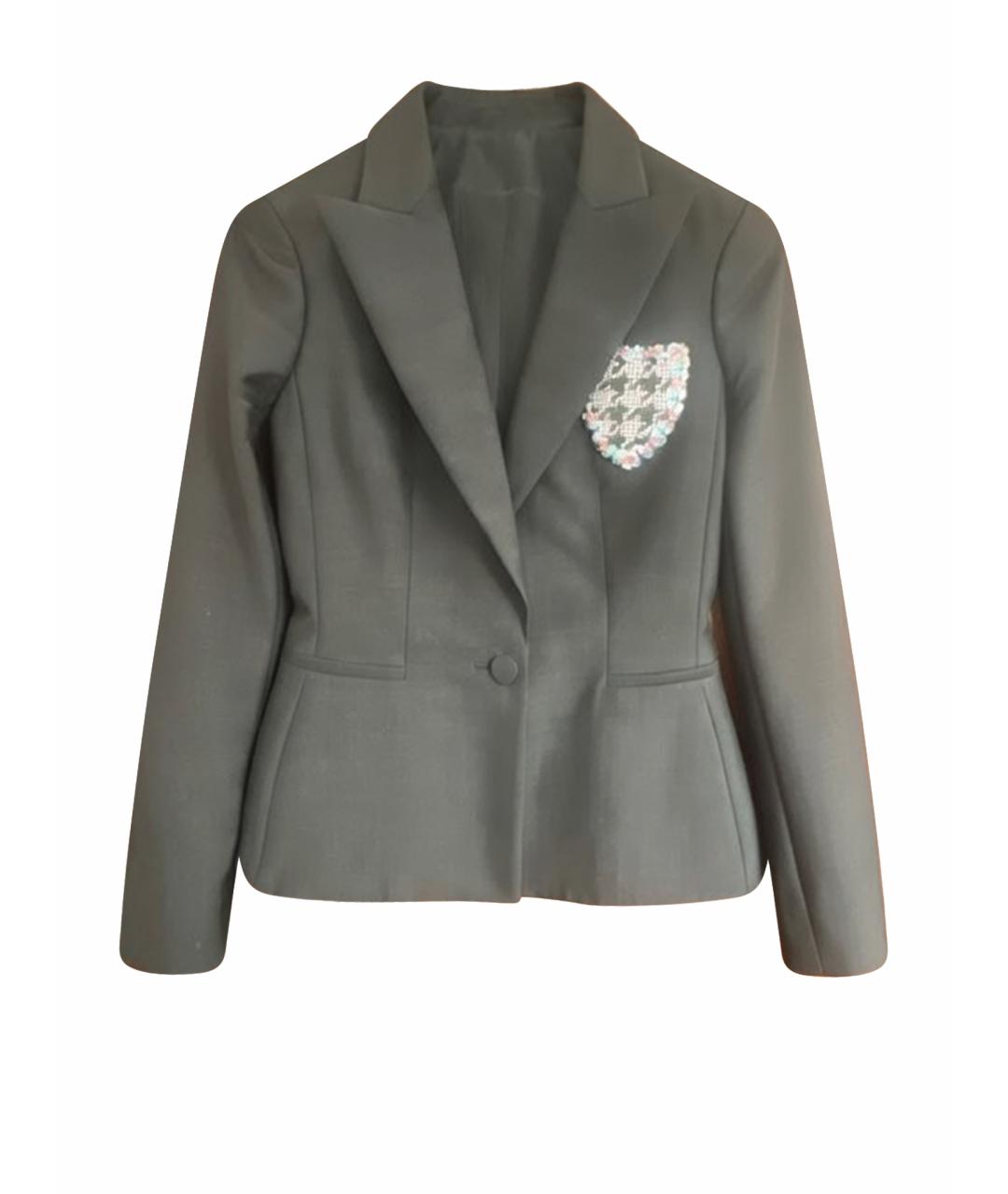 CHRISTIAN DIOR Черный шерстяной жакет/пиджак, фото 1