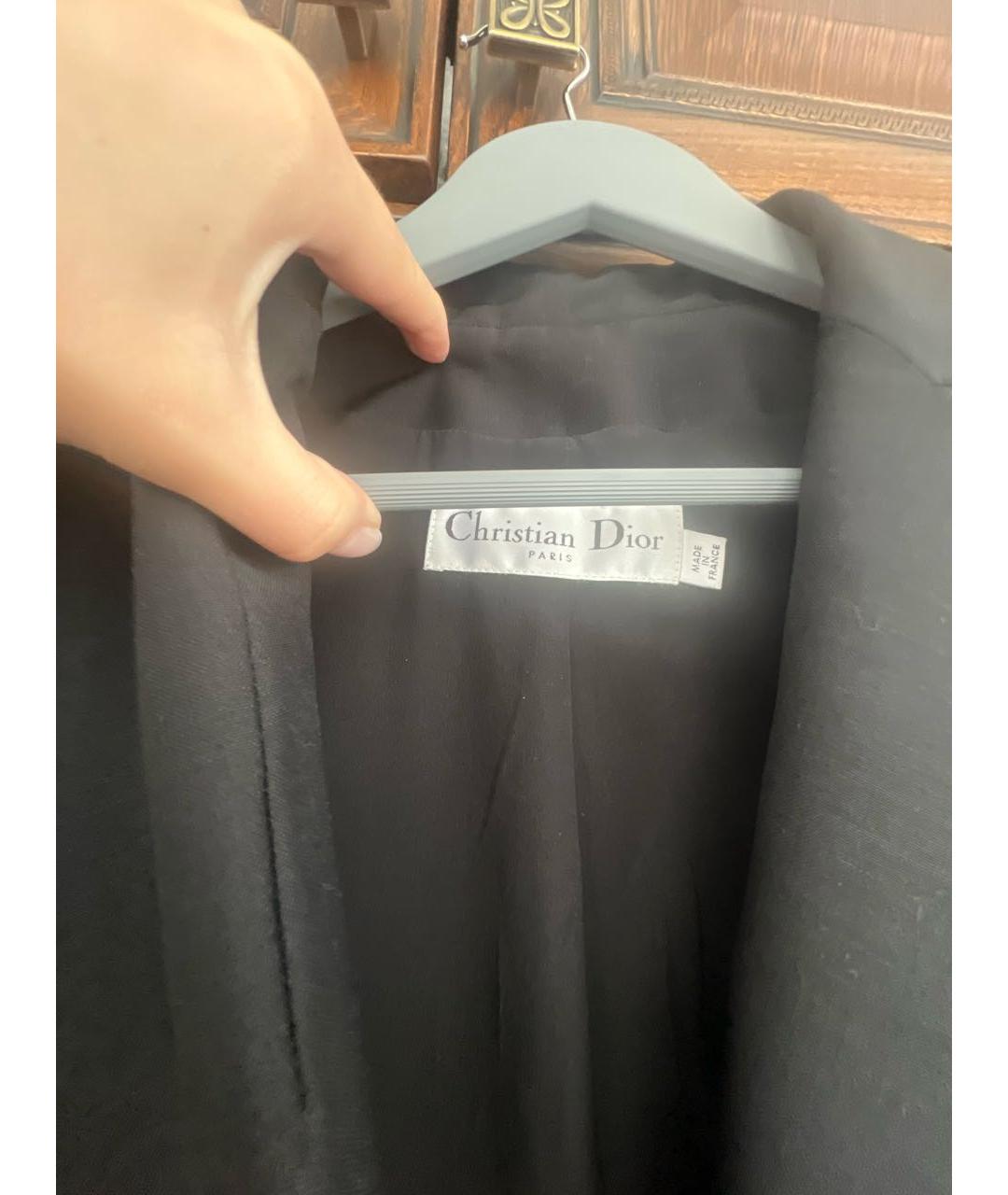 CHRISTIAN DIOR Черный шерстяной жакет/пиджак, фото 3
