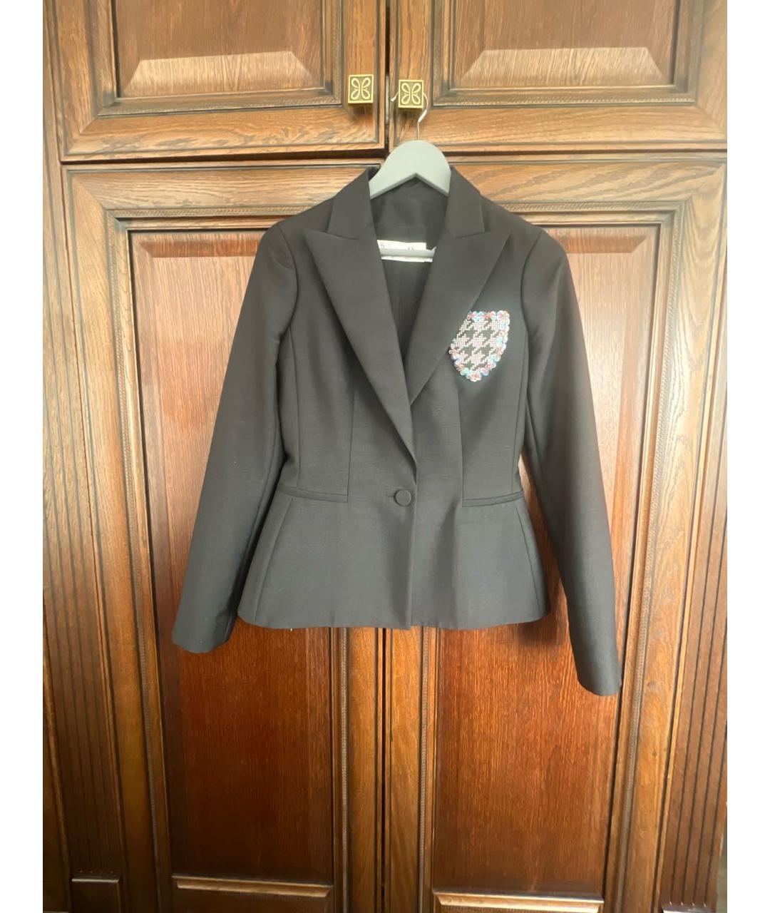 CHRISTIAN DIOR Черный шерстяной жакет/пиджак, фото 7